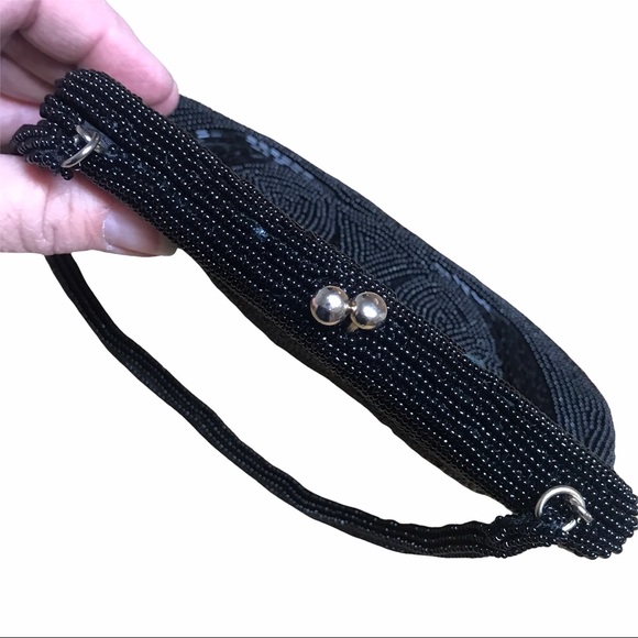 Vintage MAGID Hand Beaded Black Bag - Picture 4 of 6